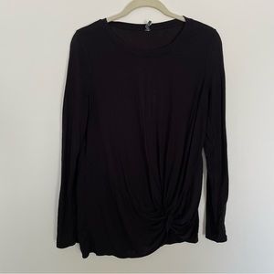 Xersion Twist Front Long Sleeve Active Top Black M